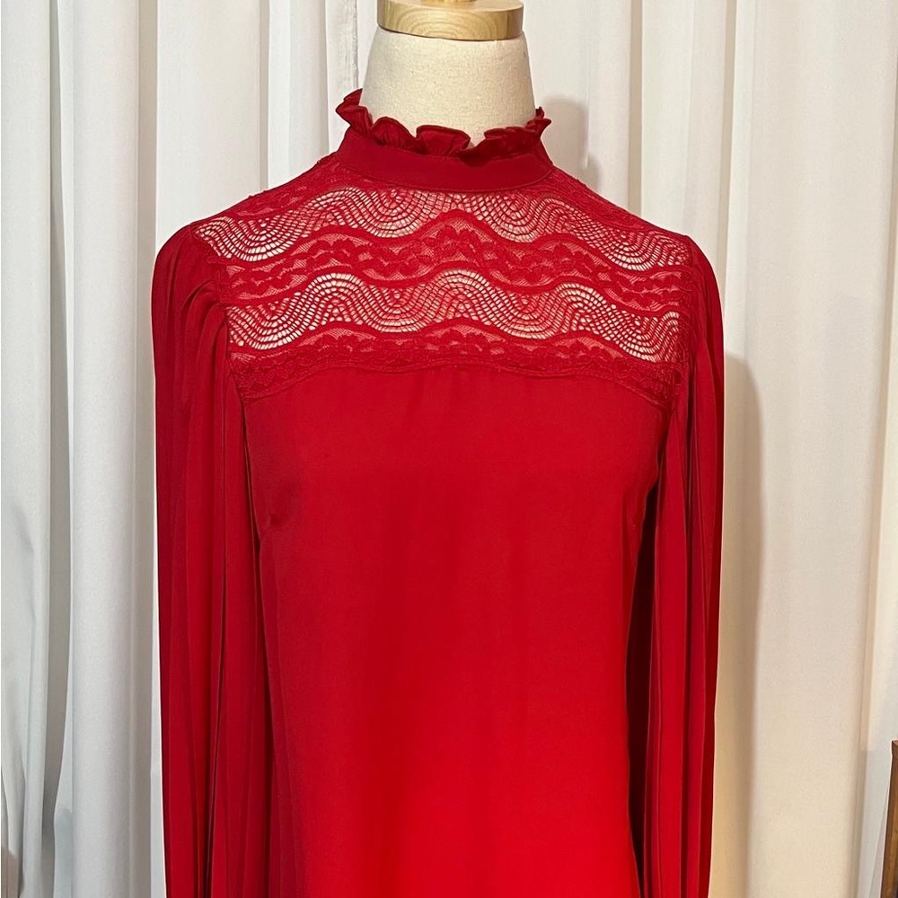 Elegant Red Lace Blouse